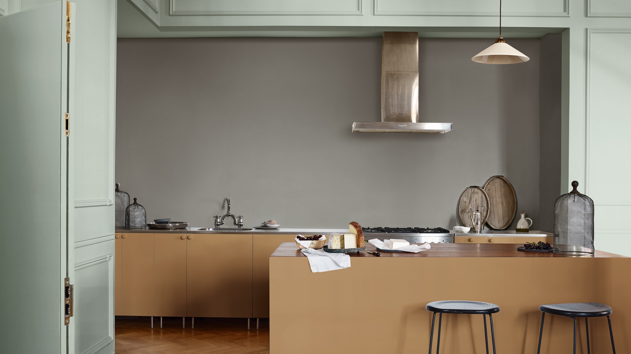 A calming Spiced Honey kitchen Deco-Paints-Colour-Futures-Colour-of-the-Year-2019-A-place-to-dream-Kitchen-Inspiration-27