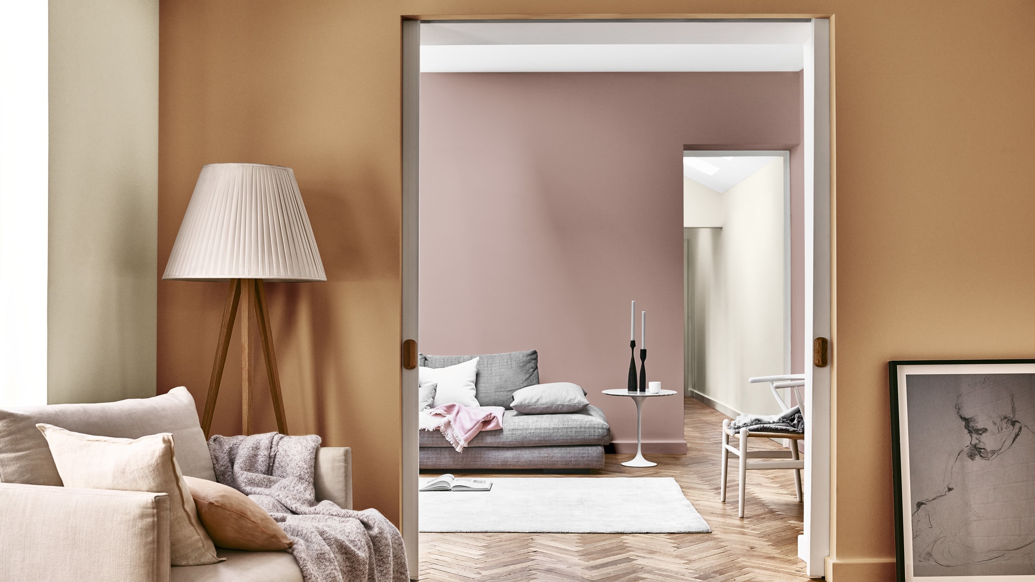 A Calming Spiced Honey living room Deco-Paints-Colour-Futures-Colour-of-the-Year-2019-A-place-to-dream-Livingroom-Inspiration-32