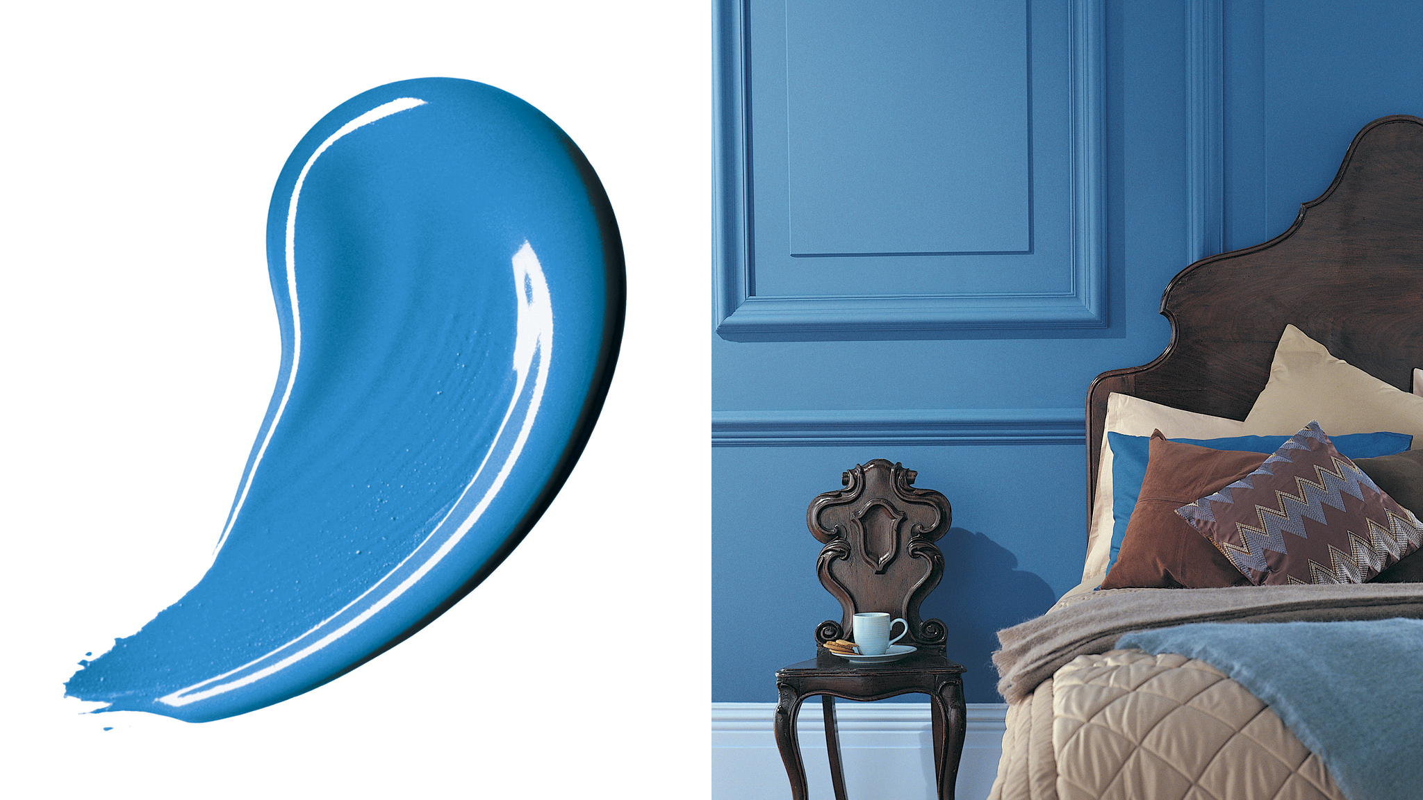 Feel calm in a blue bedroom Blues make for a crisp, fresh colour scheme that’s supremely restful. In fact, it’s so calming that it can actually slow your heart rate, helping you to wind down at the end of a busy day.