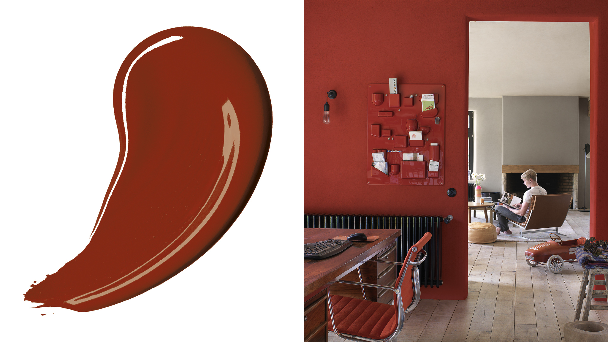 Add warmth with bold red Dulux paint Choosing a darker colour scheme is a great way to make a room feel instantly more cosy and intimate. Rich, deep reds or chocolatey shades tend to pull walls closer towards you.