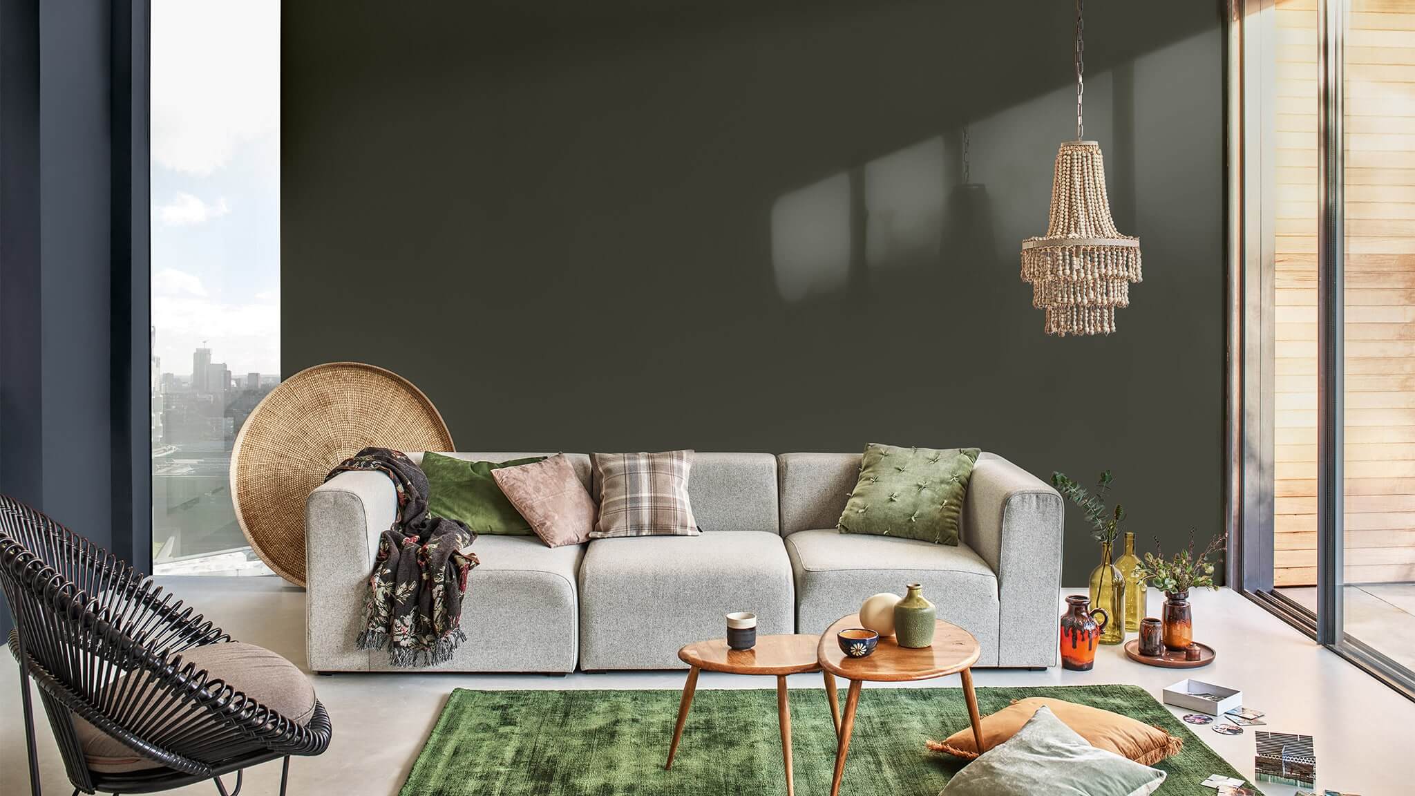 Autumn living room in dark green CF20_Autumn_Living_Room